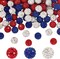 120pcs 4th of July Patriotic Crystal Beads – 10mm Red & Blue Polymer Clay Pave Disco Ball Beads for DIY Friendship Bracelets, Necklaces, Earrings, and Independence Day Jewelry Crafts